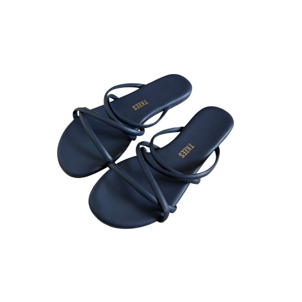 Tkees Sloan Navy Blue Strappy Leather Sandals Sz 5
